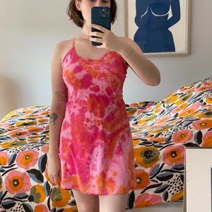 MEDIUM OUTDOOR VOICES PINK&ORANGE TIE DYE EXERCISE DRESS 2.0